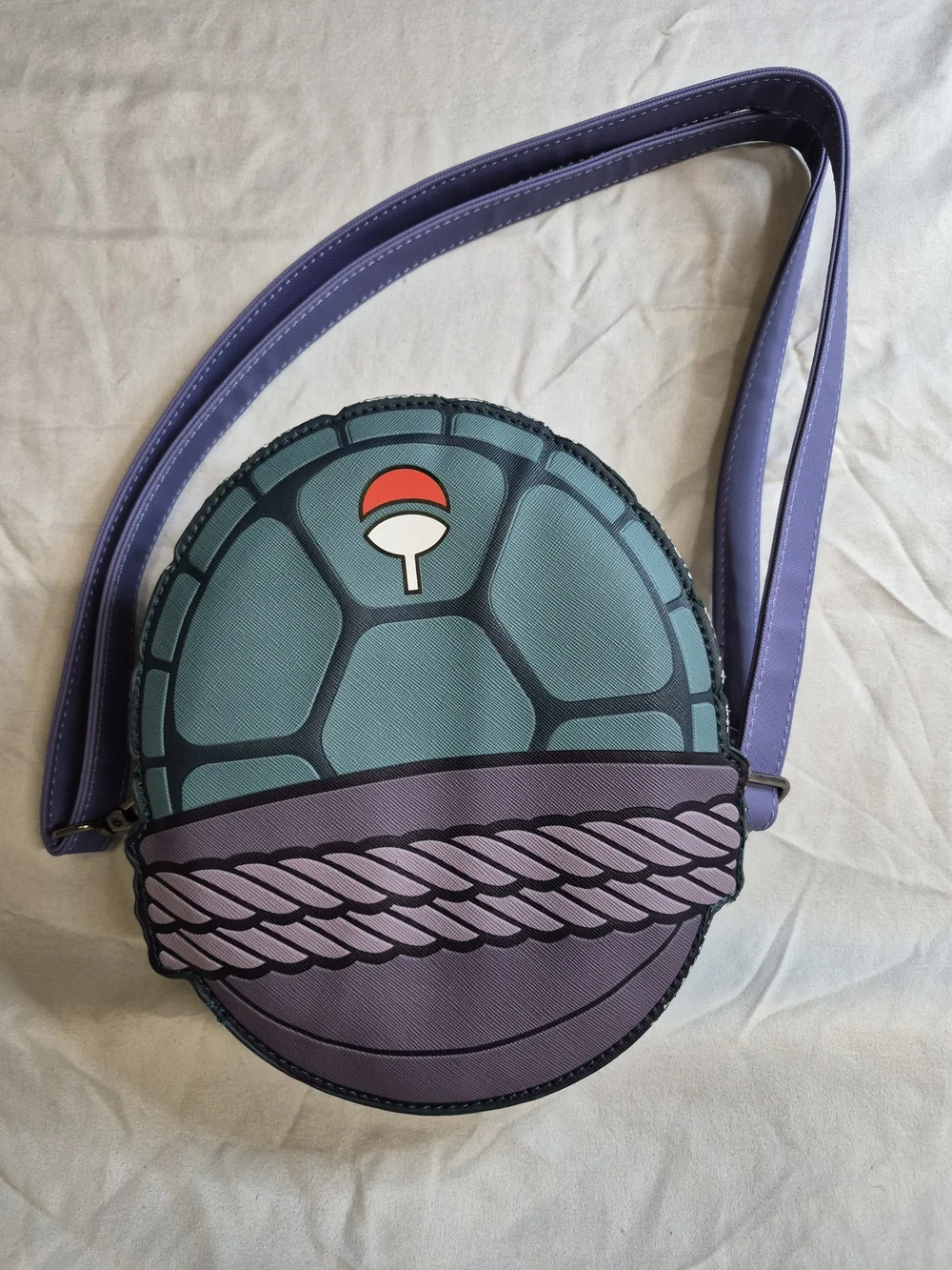 Teenage Mutant Ninja Turtles X Naruto Round Crossbody Bag - Teal & Purple